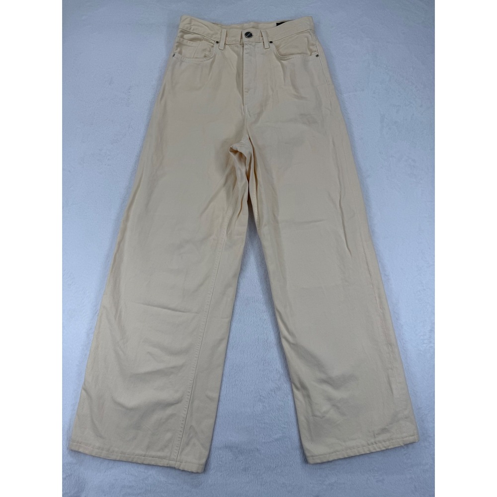 GoldSign Women's butter yellow Wide Leg Jeans Size 27 High Waist Denim Casual‎